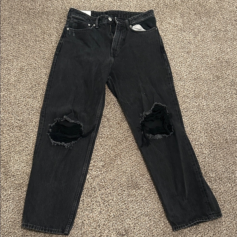 Men's Distressed Black Jeans